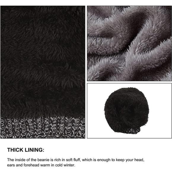 OMECHY Beanie for Men Women Winter Knit Warm Hat Stretch Plain Cuff Toboggan Cap